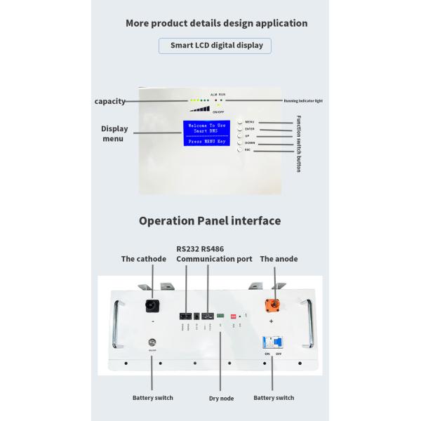 48V Wall Mounted Home Lithium Battery Wall Phosphate Lithium Ion Powerwall