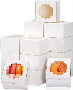 China 4 Inch White Custom Cake Box Window For Cupcakes Candy Chocolate Strawberries on sale