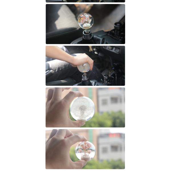Custom circular gear Knob Embedded Universal Racing Crystal Ball Dandelion real Flower Shift Knob