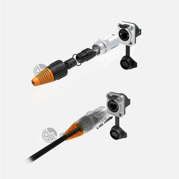 Signal Rj45 Waterproof Connector Ethernet Male Female Connector Plug