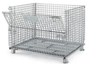 China Metal Stackable Welded Wire Containers Collapsible Wire Mesh Containers wholesale
