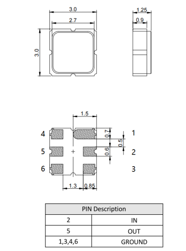 915MHz RF Saw Band Pass Filter