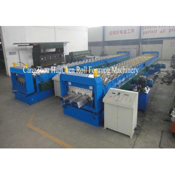PLC Control Hydralic Cut Metal Deck Roll Forming Machine For 26 Roller Stations