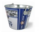 CMYK Tin Ice Bucket Tongs , Galvanized Beer Bucket 5L Volume