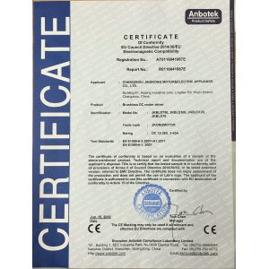 CHANGZHOU JKONGMOTOR CO.,LTD Certifications