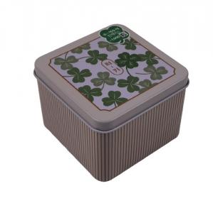 China Tailored Square Tin Box Can With Removable Lid Offset CMYK Printing wholesale