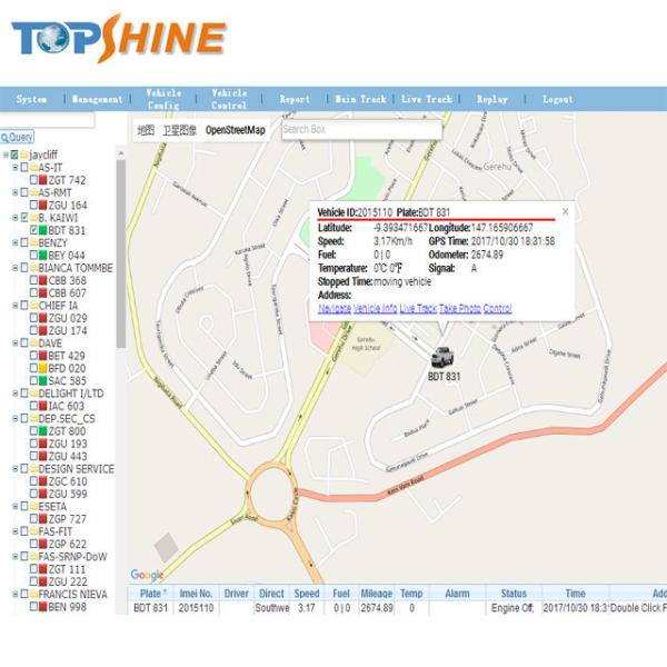 Fleet Management Google telematics GPS Tracking Platform 2 CPU With Open Source