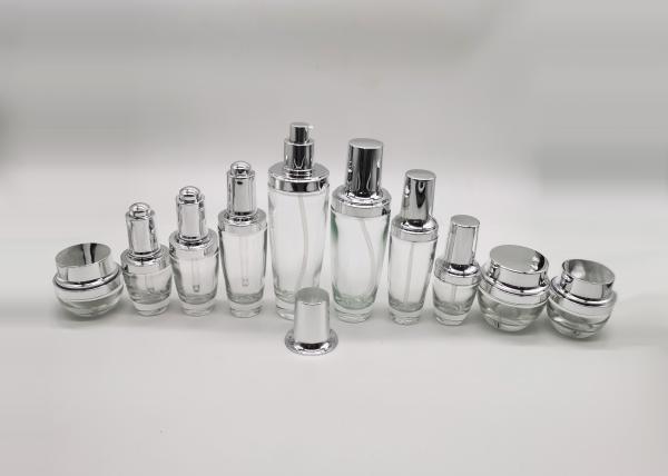 20g 50g Emulsion Spray Glass Bottle With Silver Pressure Pump