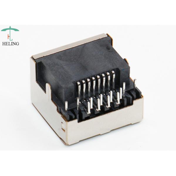 Right Angle RJ45 Jack Connector Overhangs PCB For DSL / ADSL /XDSL
