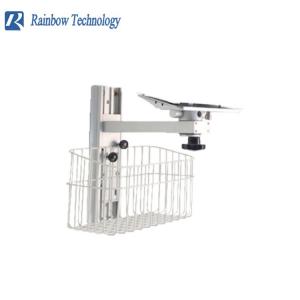 China Medical Wall Mounting Bracket For Patient Monitor With Metal Basket on sale