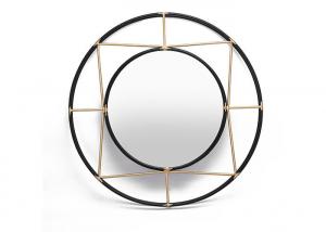 Home Collection Accent Black And Gold Round Metal Framed Mirror Decorative Wall Mirror