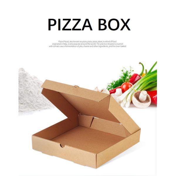 Custom Printing Slice 16 Inch Pizza Boxes With Window Fried Chicken Kraft Corrugated Carton