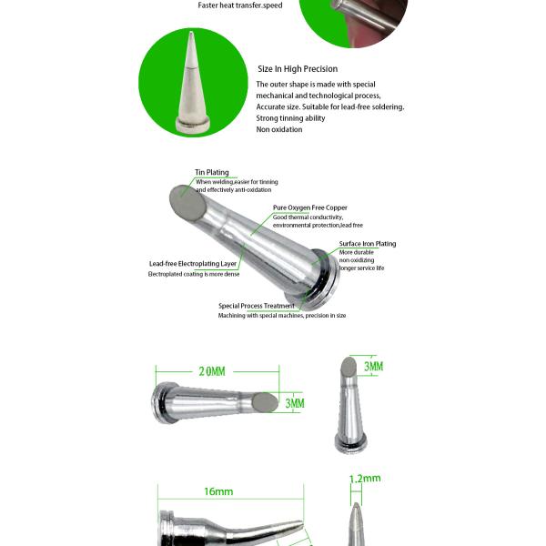 LT Soldering Iron Tips For Weller Soldering Station Green SGS