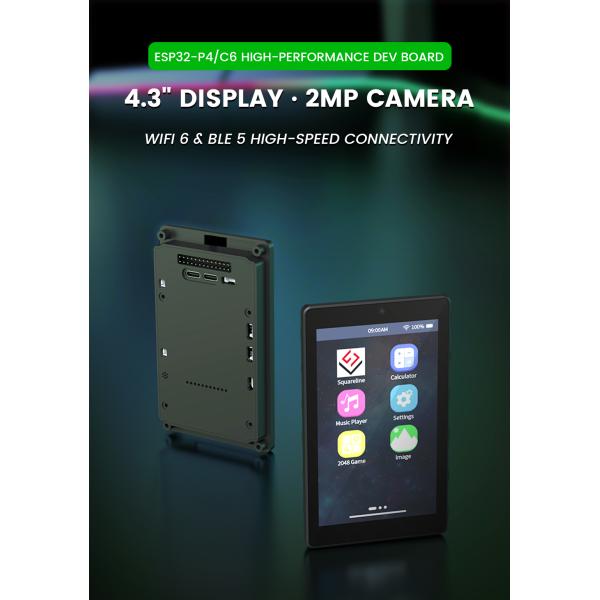 JC4880P443C_I_W_Y Kit Avanzado ESP32: Pantalla Capacitiva 4.3'', WiFi 6 (C6), P4 Dual-Core y Soporte para Cámara