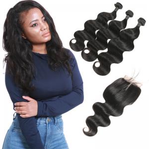 China 3 Bundles Brazilian Remy Virgin Hair Extensions Body Wave Customized Length wholesale