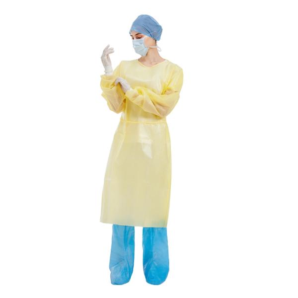 Non Toxic Polypropylene Isolation Gowns Elastic Cuffs