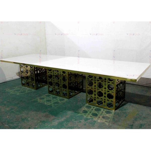 Modern Luxury Big Heavy Duty Banquet Style Dining Table MDF OEM 4000X1200X750mm