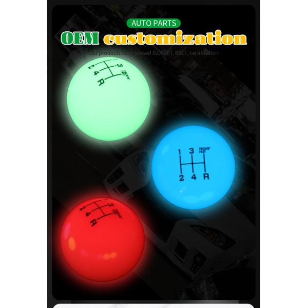 Universal Car Gear Shift Knob Luminous Shift Stick Knob with 3 Adapters Red blue green for Manual Automatic Vehicles