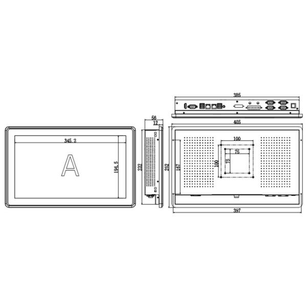 15.6 Inch Industrial Panel PC Capacitive Screen I3 I5 I7 U Series CPU 2LAN 4COM 4USB