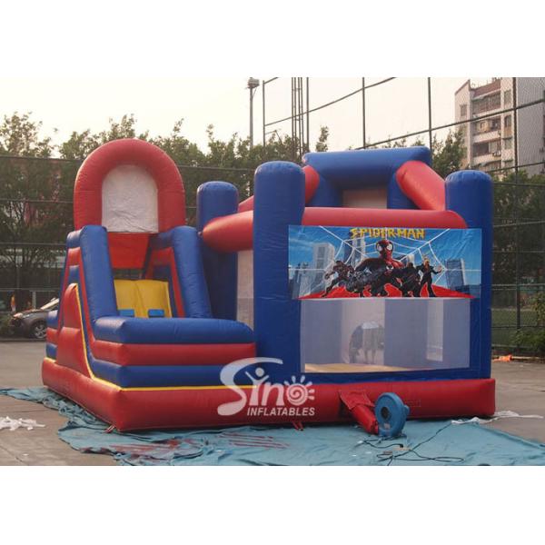 6x5m kids spiderman inflatable jumping castle with slide for sale price from Sino Inflatables