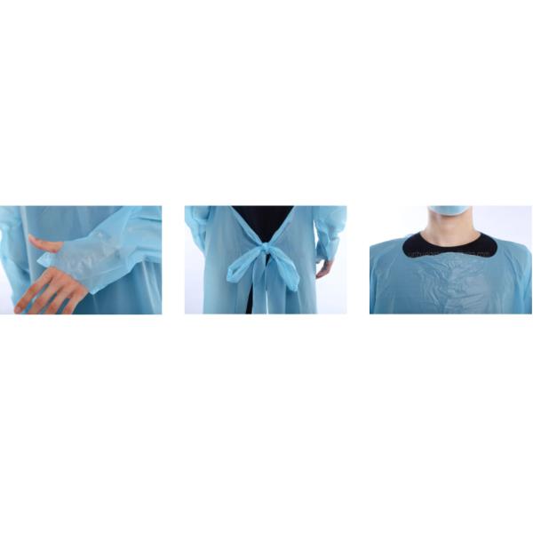 AAMI BP70 Level 3 Disposable CPE Isolation Gown For Laboratory Food Industry