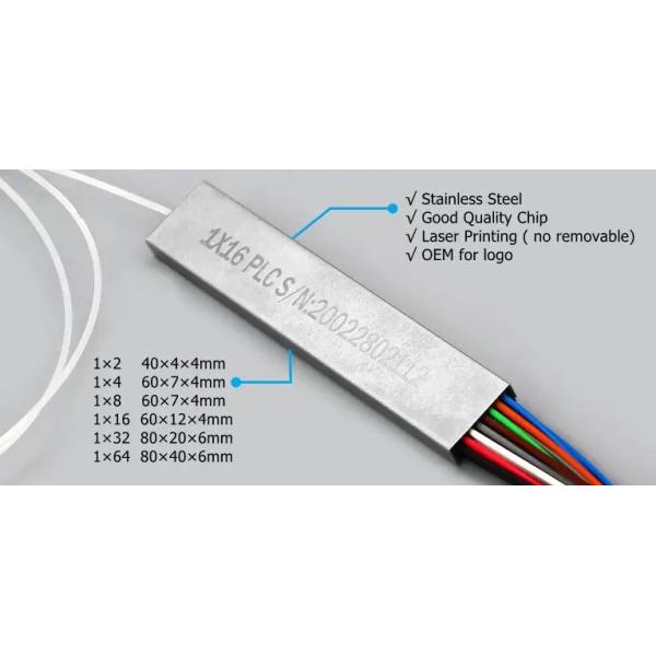 Operating Wavelength 2 Conductor PLC Fiber Splitter with FC/SC/LC/ST Connector
