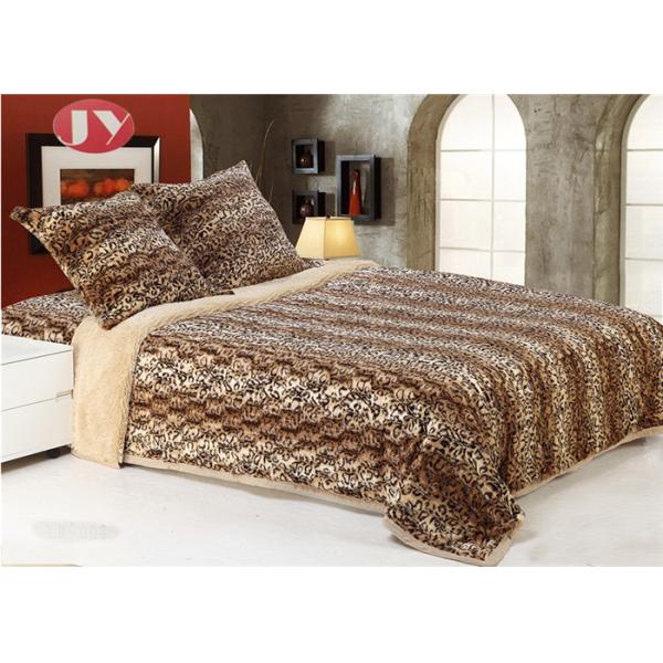 Faux fur plush animal print large size double layers microplush Faux Fur Reversible throw blankets for winter