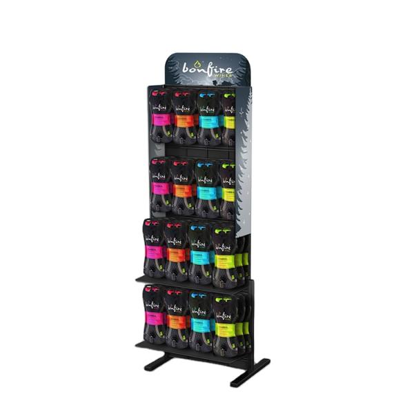 Splendid Clothing Display Racks Free Standing Shoes Display Stand Steel With Baskets