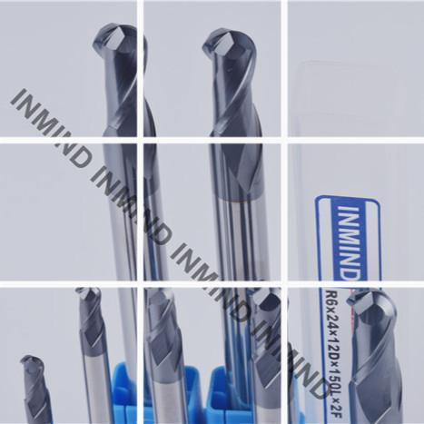 AlTiN Coating Ball Nose Long end mill with HRC50 Hardness , R7*150 14 mm AOL 150 mm