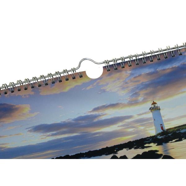 Colorful Beautiful Custom Paper Wall Calendars One Hole Drilled For Home Decoration