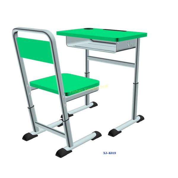 K019 Single Dual Modern Student Desk And Chair Set with Groove HDPE Material