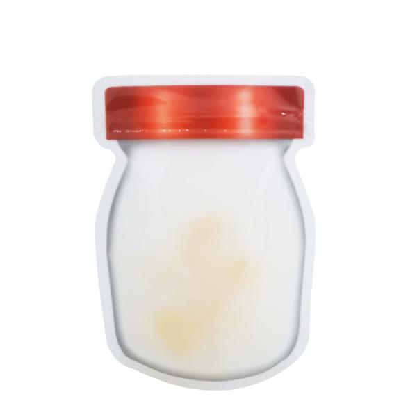 Custom Ziplock Bags Resealable Mason Jars Shape Stand Up Reusable Packaging Bags with Window for Storage Food, Snacks