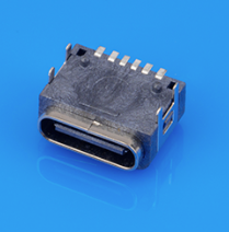 6P IPX5 Waterproof USB Type C Connector DIP Mount Black For Multiple Devices