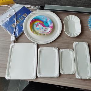 China design Paper Plate Machine different shape colorful paper cup plate different material with film by coating pla pe wholesale