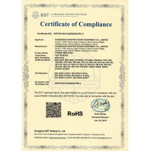 GuangZhou Master Sound Equipment Co., Limited Certifications
