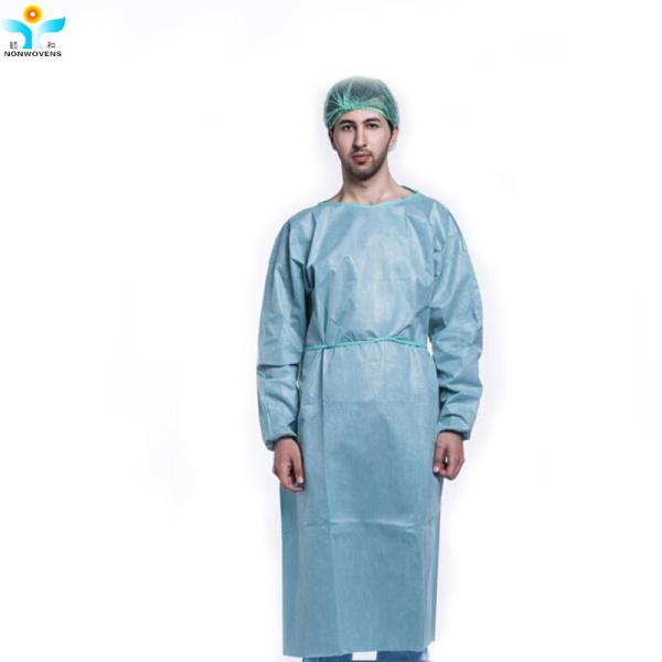 Work Protection Hospital Yellow PP SMS Disposable Isolation Gowns With CE Certificate