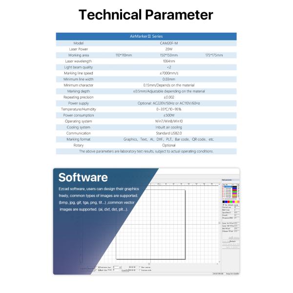 20W Portable Fiber Laser Marking Machine With Rotary Complimentary Worktable Rotating Head and Fixture Water Cooling 's