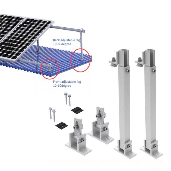 Ground Solar Panel Mounting Bracket Anodized Adjustable Support for 25 Years Life Span