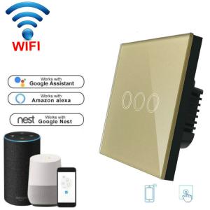 China Wireless Wifi Touch switch 220v Wall Light Switch EU standard home automation WiFi switch Mobile APP Control on sale