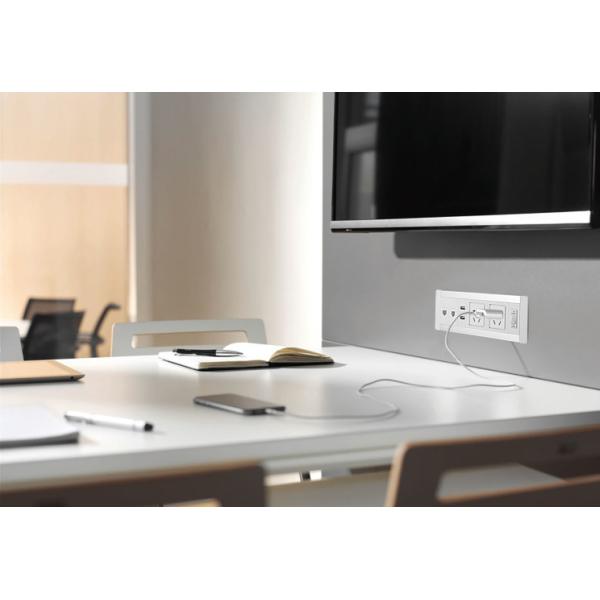 Customized Desk Mount Power Strip , Smart Wall Mount Power Strip Wire Grommet Connection