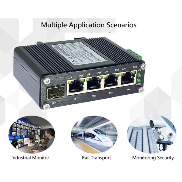 12VDC-48VDC Industrial Small Poe Switch 5 Port Injector