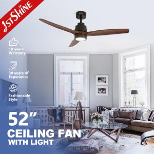 China Solid Wood Ergonomic Remote LED Ceiling Fan With Dimmable DC Motor wholesale