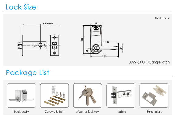 Zinc Alloy Finger Scanner Door Lock / Silver Chrome Plating Digital Password Lock