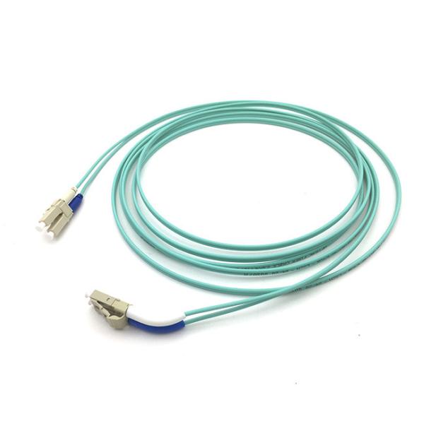 OM3 Fiber Optic Patch Cord 45 90 Degree Angled Boot LC To LC Multimode Duplex