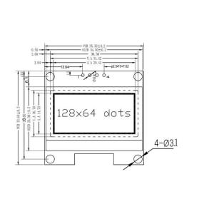 1.3 Inch Square Oled Display 128*64 Dots 4pins IIC Interface Driving IC CH1116