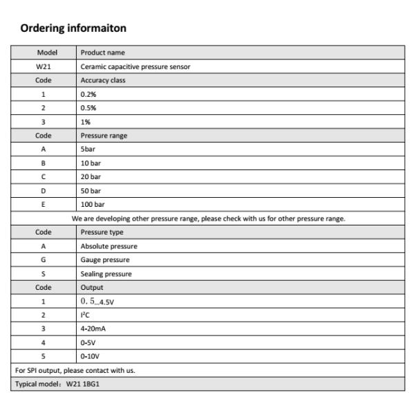 Digital I2C Gas Pressure Transmitter 1MPa 1.6MPa Rapid Response