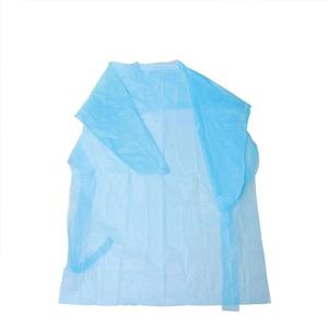 China Disposable Hospital Cpe Blue Isolation Gown With Long Sleeves For Civil Usage wholesale