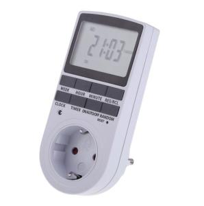 China EU Plug 24 Hour Programmable Mechanical Electrical Plug Program Timer 7 Dayeek Digital LCD Display wholesale