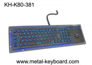 China Rugged Vandal resistant Backlit Metal keyboard with track ball , USB interface and 80 keys wholesale