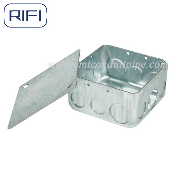 Galvanized Steel 4"x4"x1-1/2" Square Steel Electrical Box With Screw